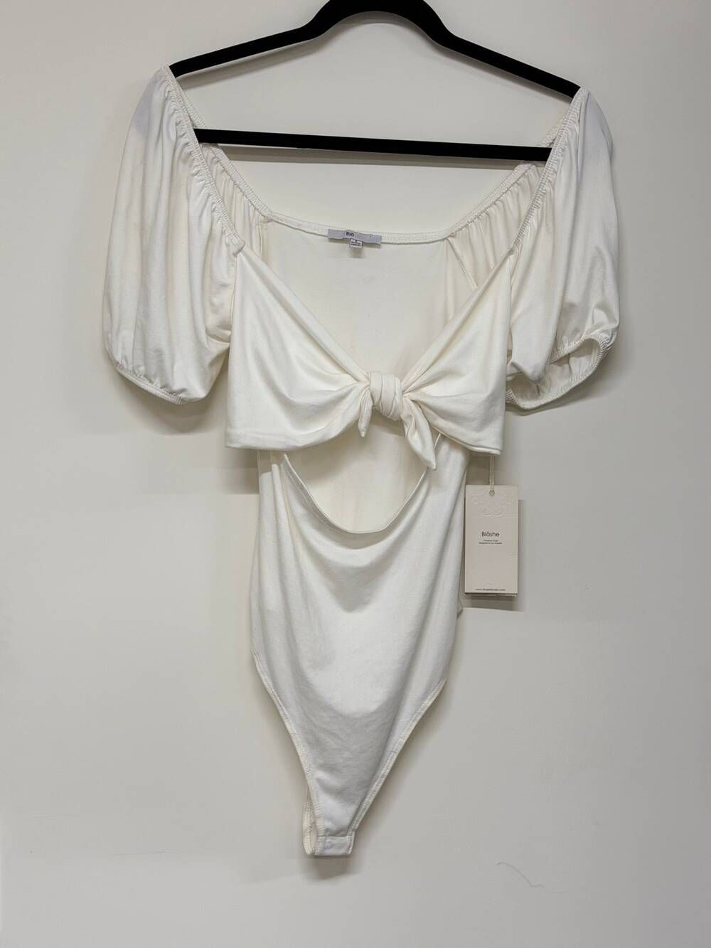 Blashe Women's White and Cream Bodysuit
